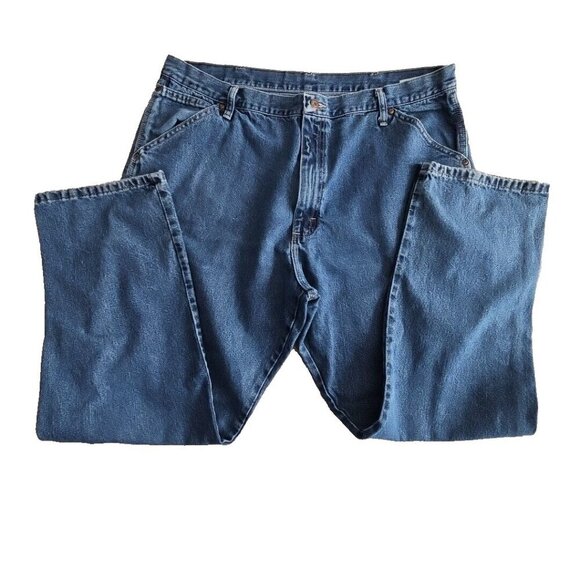 Wrangler Carpenter's Jeans Men's Size W40 L32 Straight Wide Leg Med Blue Y2K - Picture 3 of 16